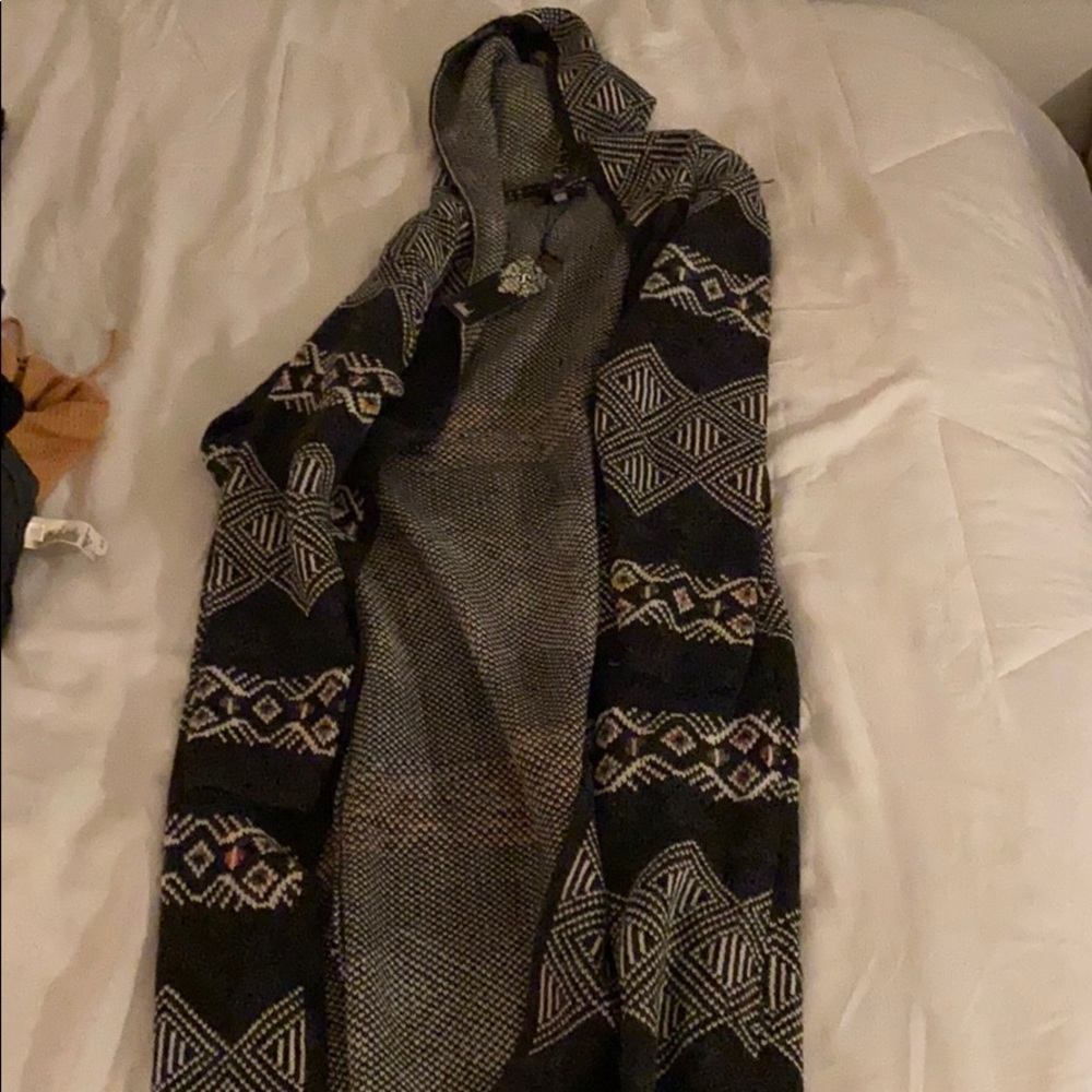 Bohemian long hooded cardigan